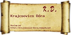 Krajcsovics Dóra névjegykártya